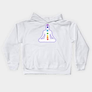 Chakra Mediation 1-White Kids Hoodie